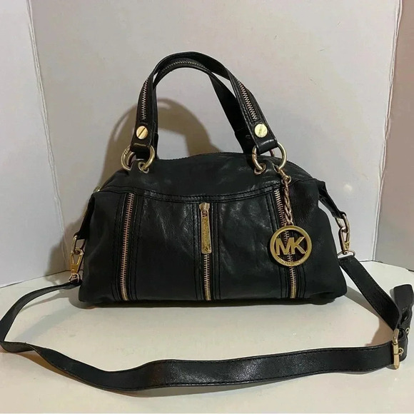 Michael kors Black leather satchel handbag - Picture 1 of 12
